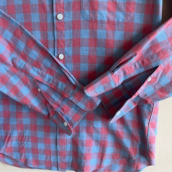 JCrew Men’s Casual Button Down Red and Blue Check Shirt Slim Fit size Small - Picture 4 of 12